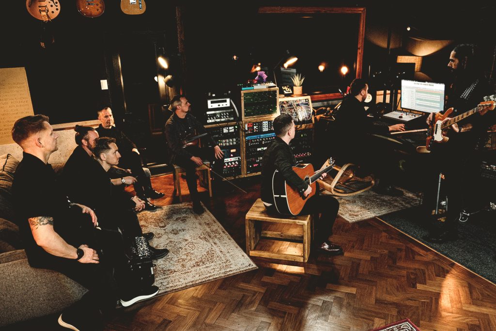 Skerryvore in the studio recording Beautiful Mistakes