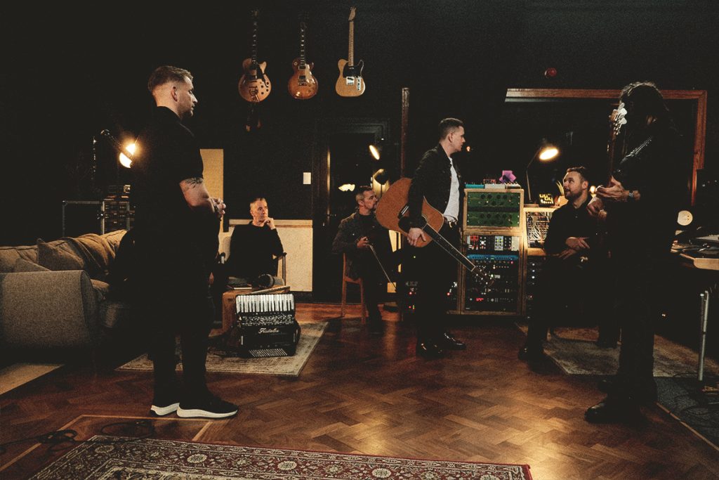 Skerryvore in the studio recording Beautiful Mistakes