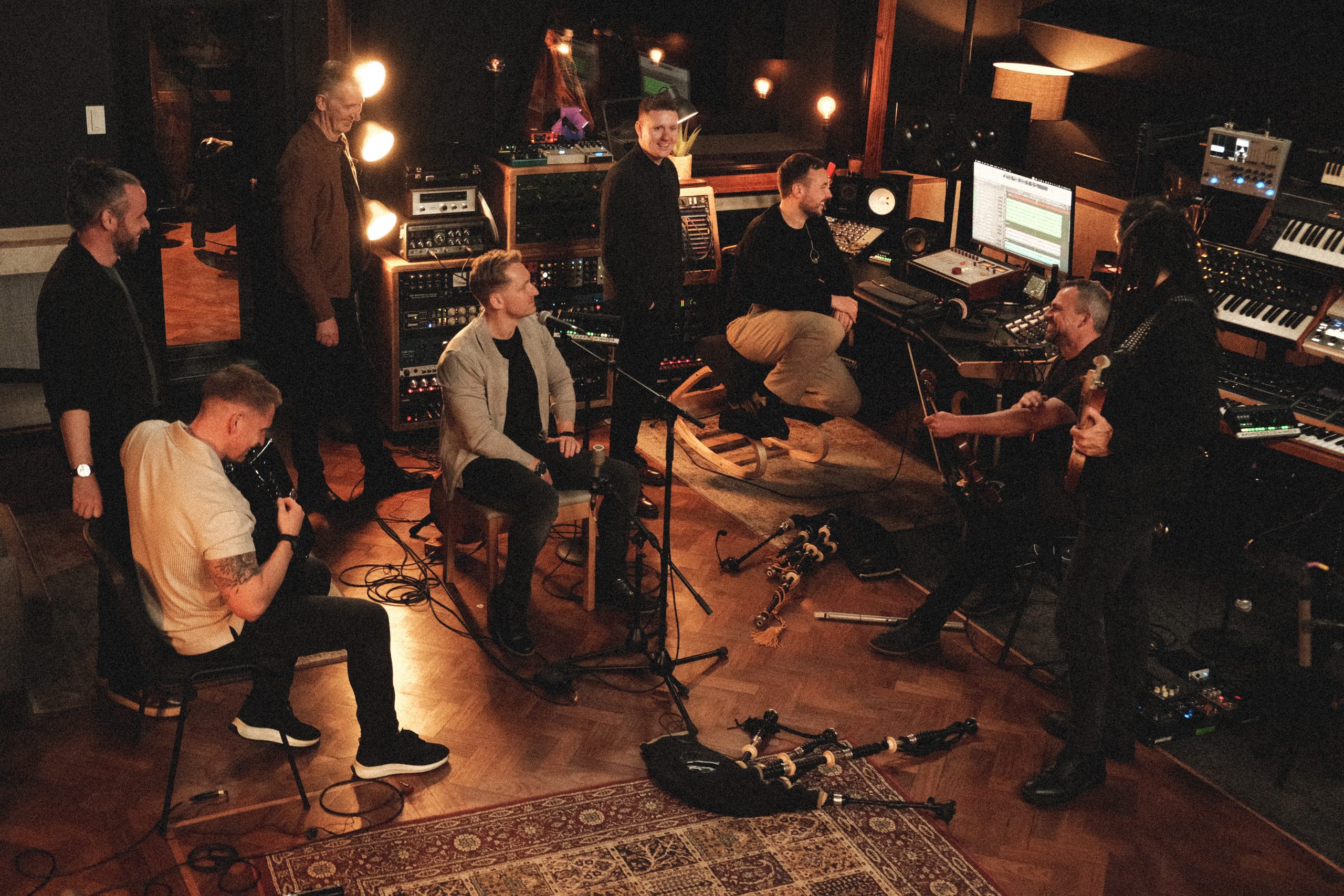 Skerryvore in the studio recording Beautiful Mistakes